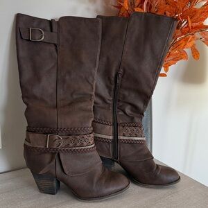Brown Leather Tall Boots